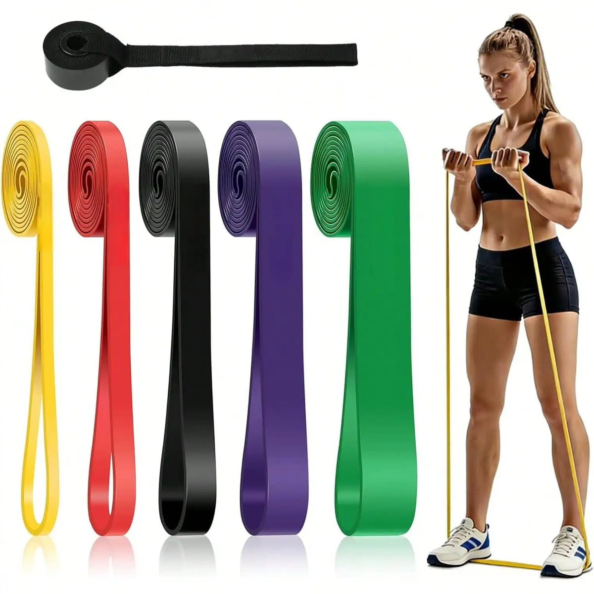 5‑120Lbs Resistance Bands Set, Pull‑Up Assist Bands for Home Workout, Boxing Agility Training, Yoga Pilates Fitness Accessories