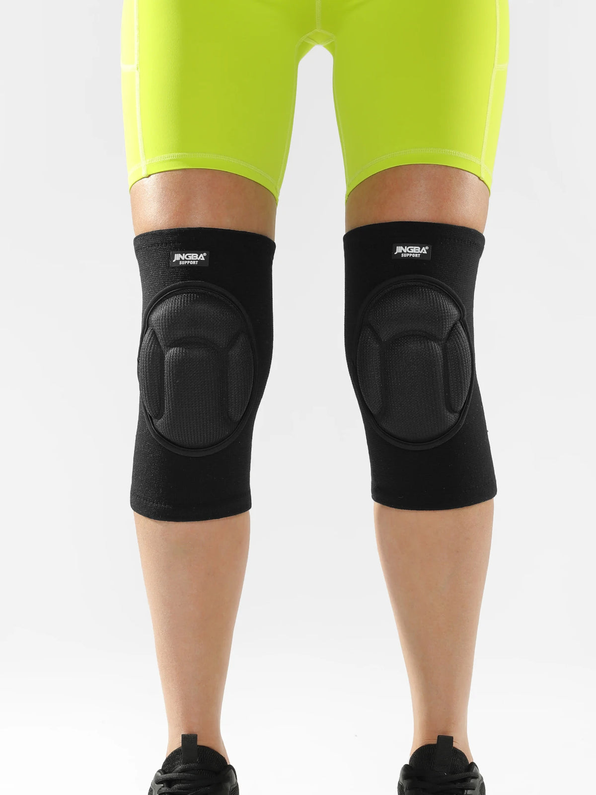 JINGBA SUPPORT 1 Pair Breathable Knee Support with Thick Sponge for Dance Volleyball Rollar Skating for Women Men