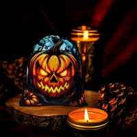Velvet Witch Cat  Tarot Card Bag With Halloween Pumpkin Drawstring Pouch For Divination Jewelry Astrology Dice Accessories Bag