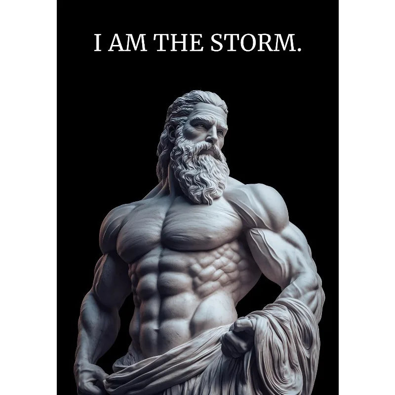 Retro Spartan Warrior Caesar Roman Statue Motivational Quotes Poste Canvas Painting Wall Art Pictures Home Gym Decor Gift