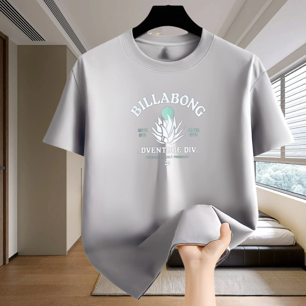 New Men‘s Running T-shirt Spring / Summer Thin Top Trend curve printing Quick Dry Short Sleeve Breathable Fitness Sports T-shirt