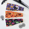 Halloween Headband  Stretchy Wide Sports Hairband Skull Pumpkin Bat Print Head Wrap Halloween Party Cosplay Hair Accessories