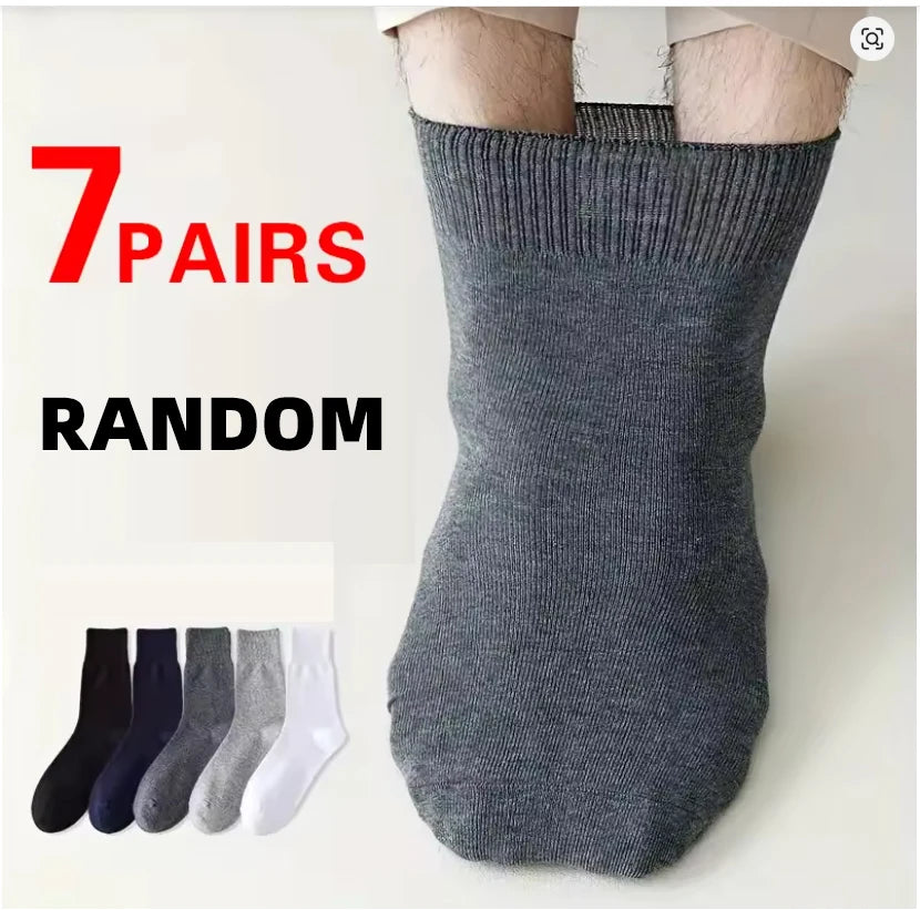 2/7Pairs Men's Non Binding Diabetes Socks Comfortable Breathable Shoes Suitable for Elderly and Pregnant Men Women for Fat Feet