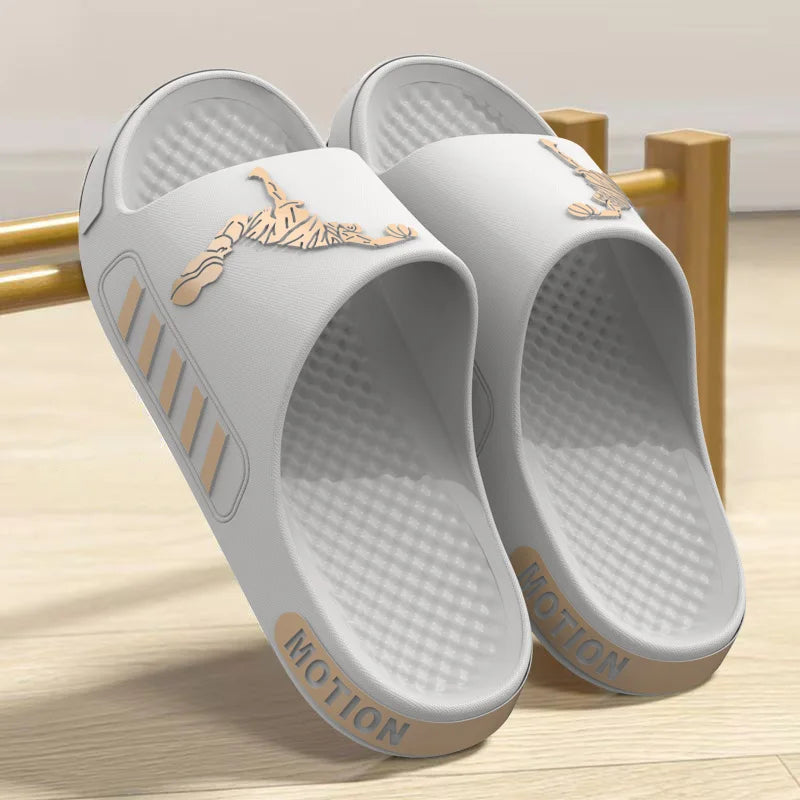 Men's Slippers for Outdoor Wear, Summer Home, Thick Soled Shower, anti Slip Sports, Cool Slippers for Cooldown
