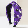 Women Halloween Cosplay Knotted Padded Headband Pumpkin Spider Bat Print Wide Hair Hoop Trick or Treat Hair Accessories