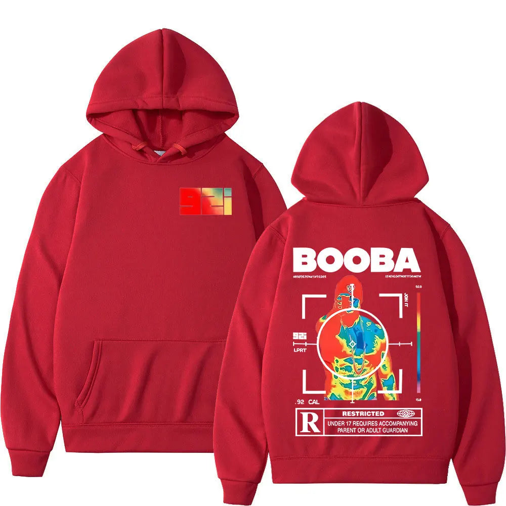 France Rapper BOOBA B2O Tour 2025 Hoodies Men's Retro Style Hip Hop Long Sleeves Hooded Sweatshirts Clothing Oversized Pullover