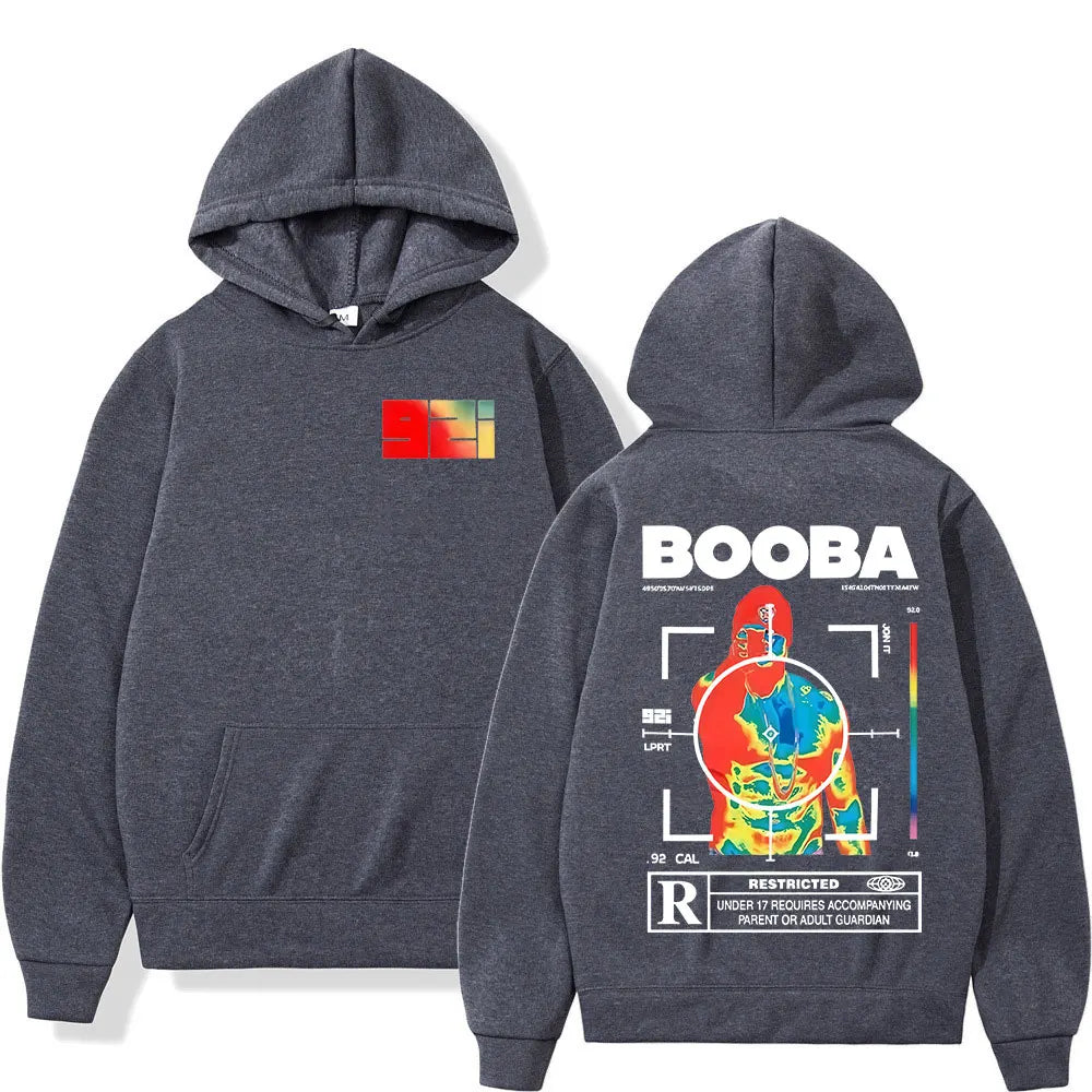 France Rapper BOOBA B2O Tour 2025 Hoodies Men's Retro Style Hip Hop Long Sleeves Hooded Sweatshirts Clothing Oversized Pullover