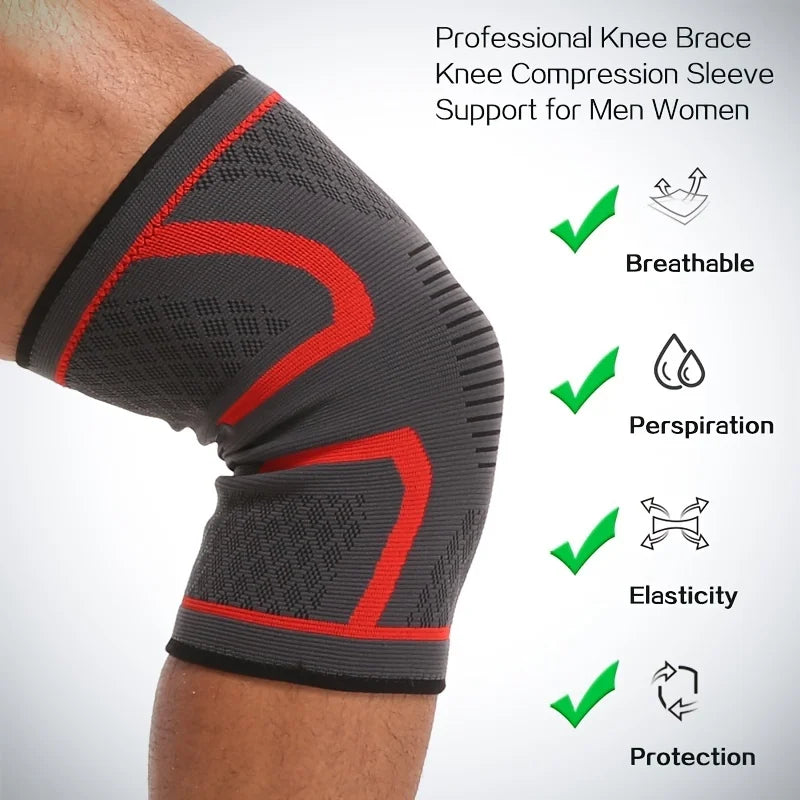 Nylon Sports Knee Pads for Outdoor Running Fitness Cycling - Breathable Thin Design for Comfortable