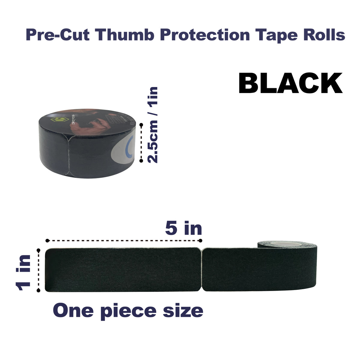 Crazy Fox Pre-cut Thumb Protection Tape Rolls Sport Athletic Pure Cotton Wave Shaped Adhesive for Hook Grips Gym Cross Training