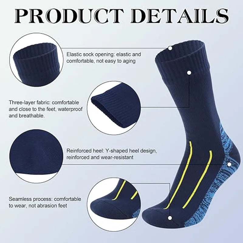 Outdoor Waterproof Socks Three-layer Knitting Unisex Breathable Outdoor Hiking Wading Camping Skiing Waterproof Socks All Season