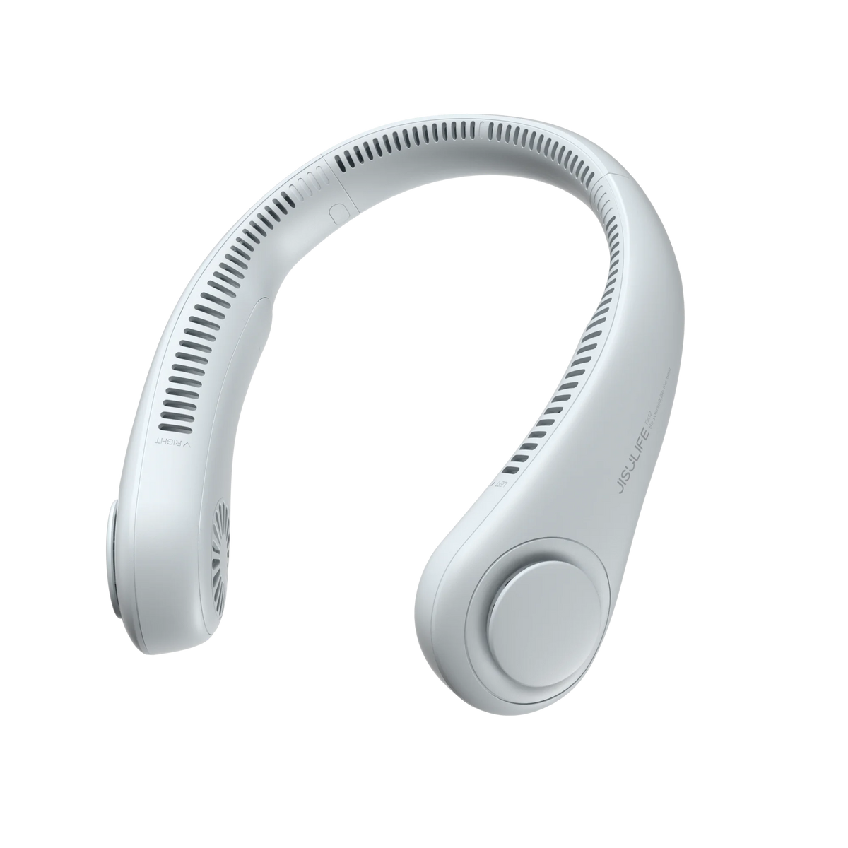 JISULIFE Portable Neck Fan, 4000mAh Battery Rechargeable, 5 Speeds Adjustable, Twistable Hands-Free Bladeless Neckband for Sport