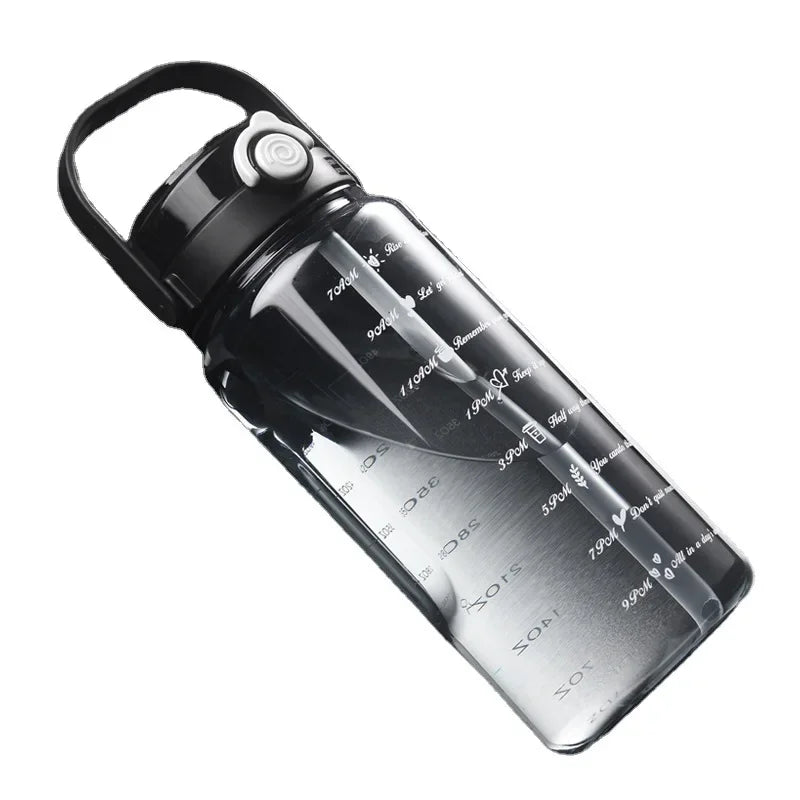 1.5L Sports Water Cup With Straws & Handle BPA-Free Leak-Proof Portable Water Bottle Large Capacity Plastic Straw Water Cup
