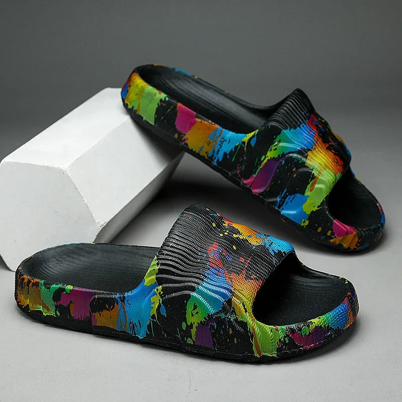 Summer Men Shoes Slippers Beach Outdoor EVA Non-Slip Slides Ladies Fashion Flats Flip Flops Casual Sandals Luxury Household