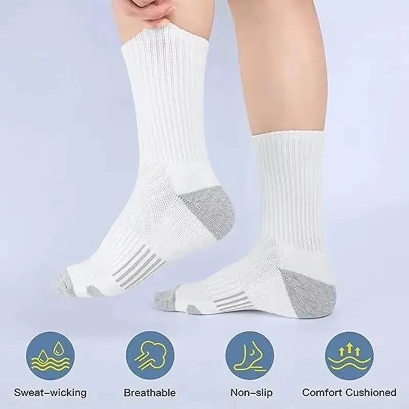 6 Pairs Mens Athletic Crew Socks Cushion Running Work Breathable Outdoor Socks for Men,Sock Size:10-13