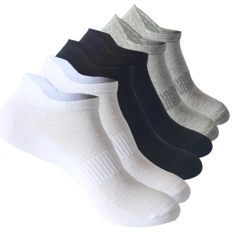 1-10 Pair Ankle Socks Womens and Mens Couple Student Cotton Ear New Plus Size Mesh Athletic Sports Running Solid Color Boat Sock