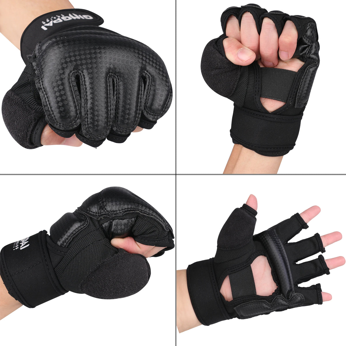 New Adult Kids Children Half Finger Boxing Gloves Mitts Sanda Karate Sandbag Taekwondo Protector Gloves Semi-Finger MMA Gloves