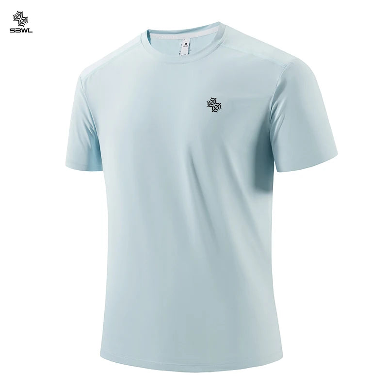 SBWL 2026 Summer Men's New High Quality Outdoor Fitness Running Breathable T-Shirt Fashion Light Fast Dry Short Sleeve Tops