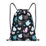 Custom Raven Rage Drawstring Backpack Sports Gym Bag for Women Men Halloween Witch Gothic Scary Crow Training Sackpack