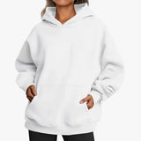 Hip Hop Solid Color Hoody for Female Autumn Fashion Clothing Casual Fleece Pocket Hoodies Multicolor Unisex Women Streetwear
