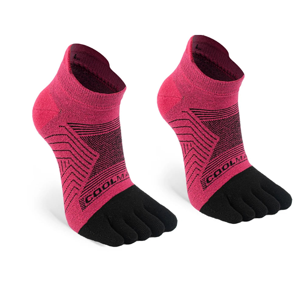 1/4/6 PAIRS COOLMAX Sports Socks Breathable Elastic 5 Toes Sports Socks Quick Drying Wicking Moisture Athletic Running Socks