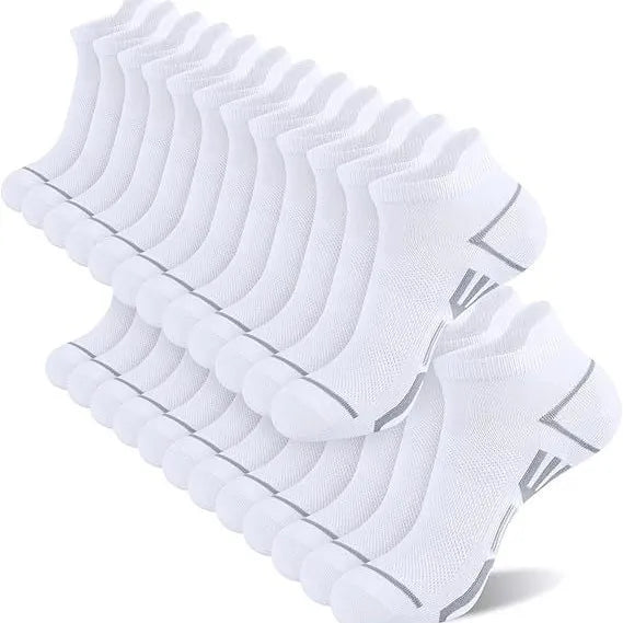 1/6/12 Pairs Men's Ankle Socks With Heel Tab Athletic Low Cut Short Socks Casual Breathable Sports Socks for Men