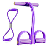 Resistance Band Set 4 Tubes Elastic Pull Rope Pedal Sit-up Resistance Band Expander Tension Rope for Fitness Slimming Training