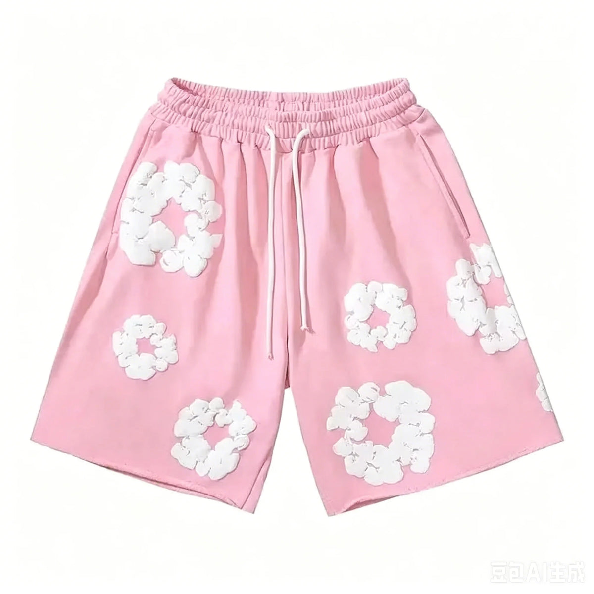 2026 Summer New Men's Navy Wreath 3D Print Sweat Shorts Oversized Pants, Suitable for Daily Wear and Training Kids