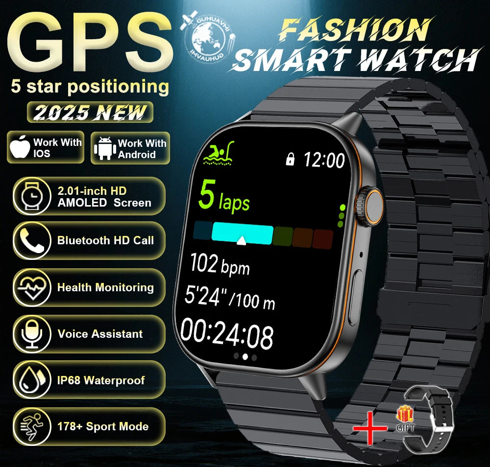 New For Android iOS Outdoor GPS SmartWatch Men 2.01
