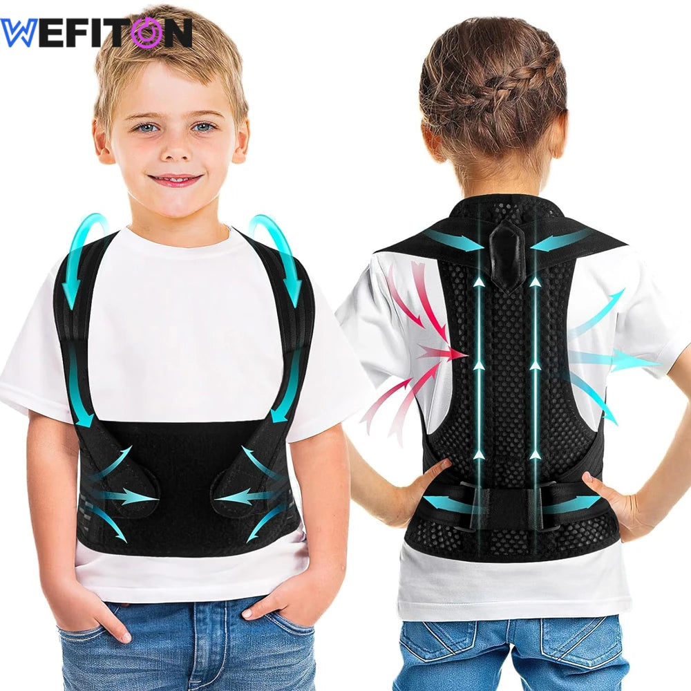 1PCS Posture Corrector for Kids Adjustable Back Straighter Shoulder Pads Upper Back Posture Brace for Teenagers Spinal Support