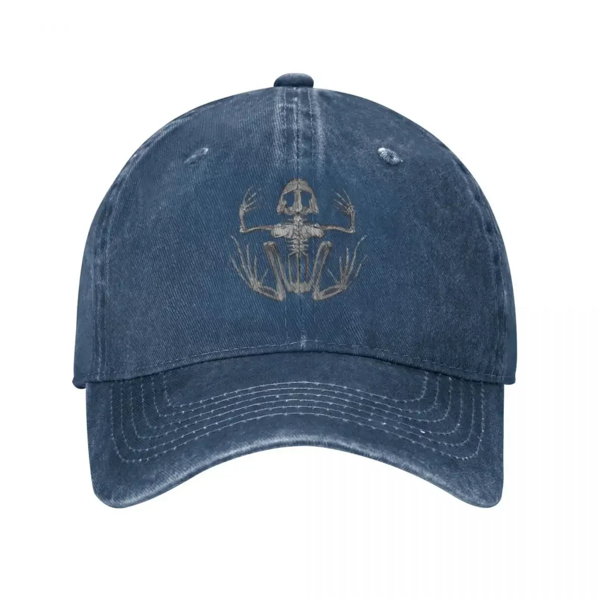 Frog Skeleton Baseball Caps Snapback Washed Denim Hats Outdoor Adjustable Casquette Streetwear Baseball Cowboy Hat for Unisex