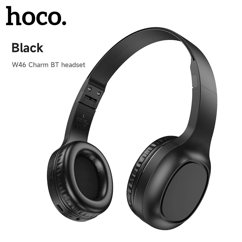 HOCO W46 Wireless Bluetooth Headphone 40MM Speakers Music Earphone For Sports Gaming Foldable Design Portable Over-ear Headset