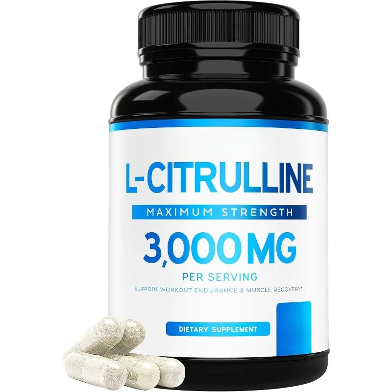 L-Citrulline 3000mg Supplement for Men & Women Vegan Non-GMO Amino Acid Sports Support for Workout Pump Muscle Recovery 60CT