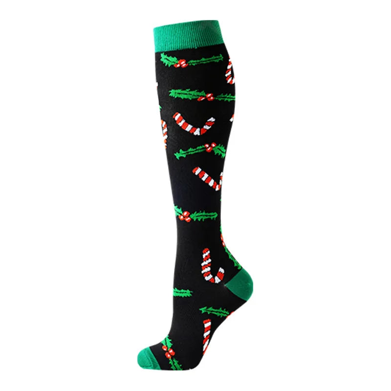 Compression Socks Sports Jump Rope Yoga Elastic Pressure Calf Stockings Socks Varicose Veins Compress Halloween Christmas New