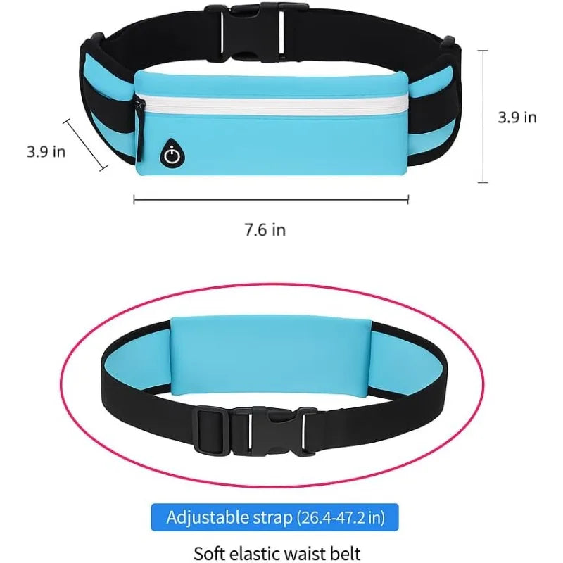 Waterproof Men Women Running Belt Waist Bag Hidden Cell Phone Holder Portable Multi Pocket Gym Jogging Fitness Sports Pouch