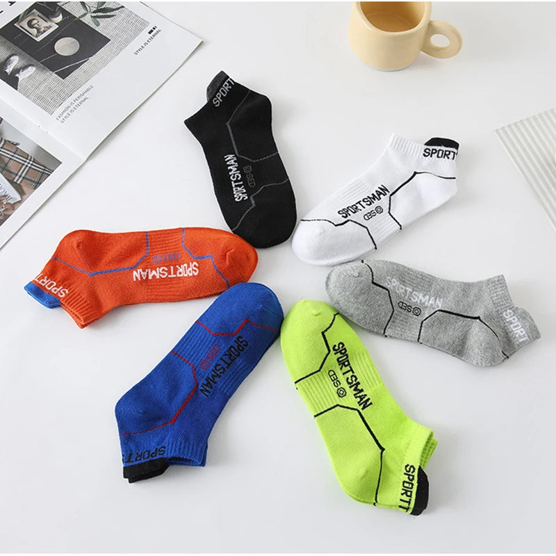 10/12 Pairs High-Quality Knitted Anti Odor Men Sports Socks Summer Sweat Absorbing Mesh Breathable Couple Running Casual Socks