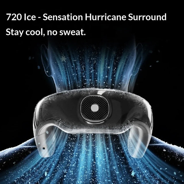 Neck Fan Bladeless Semiconductor Cooling Usb Rechargeable Portable Neck Air Conditioner With Led Display For Outdoor Sports