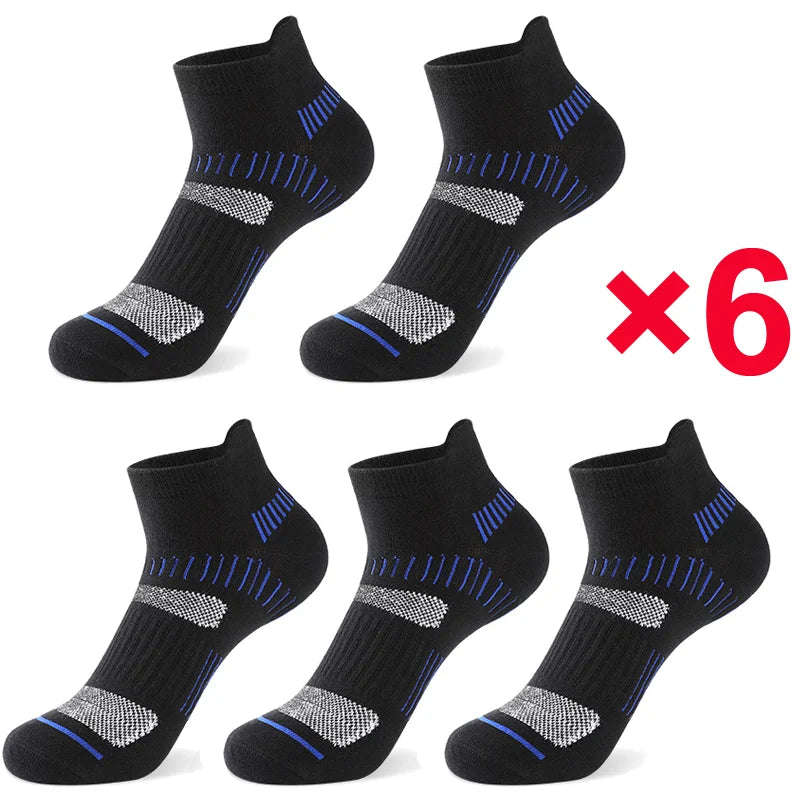 10 Pairs Men's Cotton Short Sports Socks Elastic Mesh Breathable Fabric Sweat Absorbing Socks for Running Basketball & Cycling