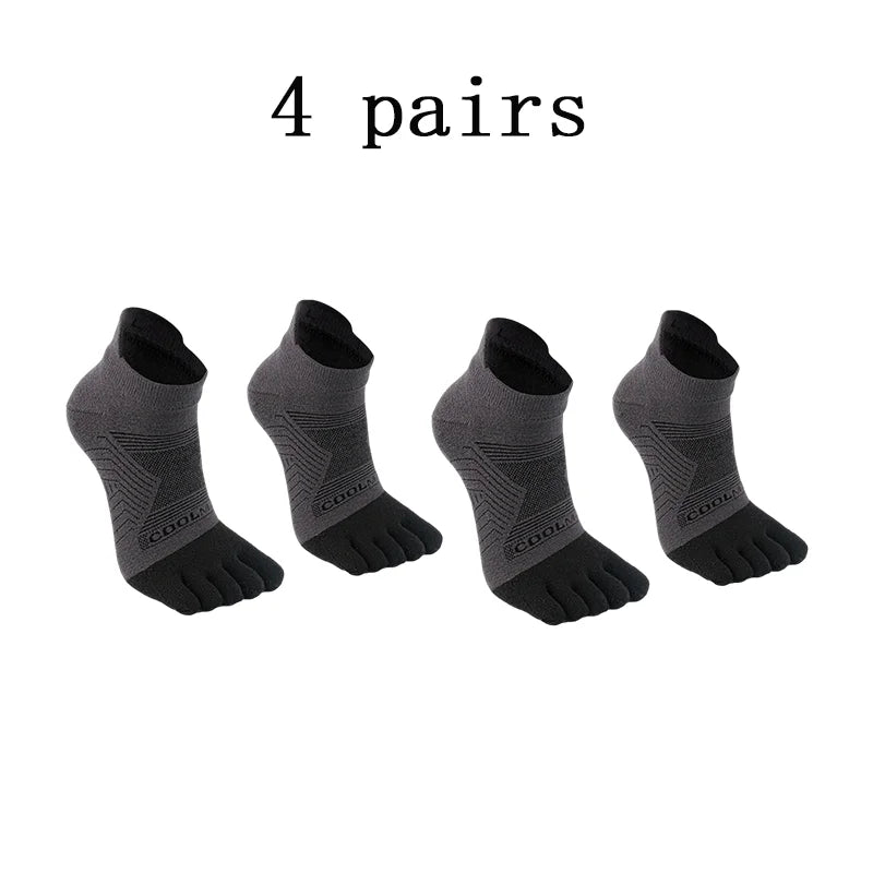 1/4/6 PAIRS COOLMAX Sports Socks Breathable Elastic 5 Toes Sports Socks Quick Drying Wicking Moisture Athletic Running Socks