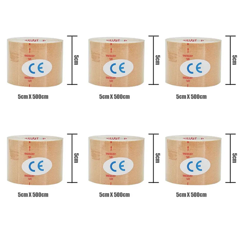 1/6/10Pcs Beige 5cm Elastic Kinesiology Tape Sports Muscle Tape Bandage Care Kinesiology First Aid Tape Muscle Injury Tape