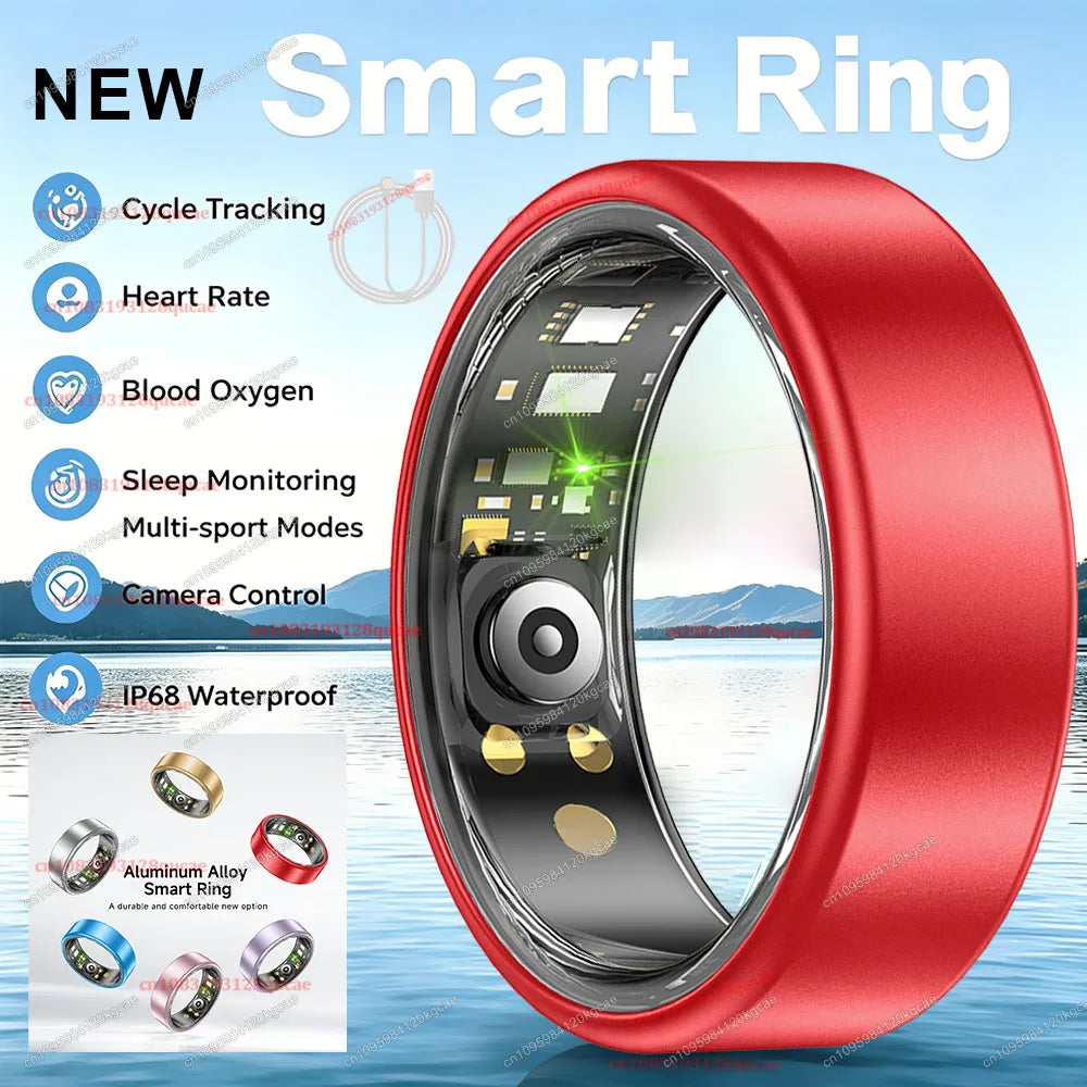 2026 New Smart Ring Heart Rate Blood Pressure Sleep Monitoring Motion Tracking IP68 Waterproof Men Women Smart Ring Holiday Gift