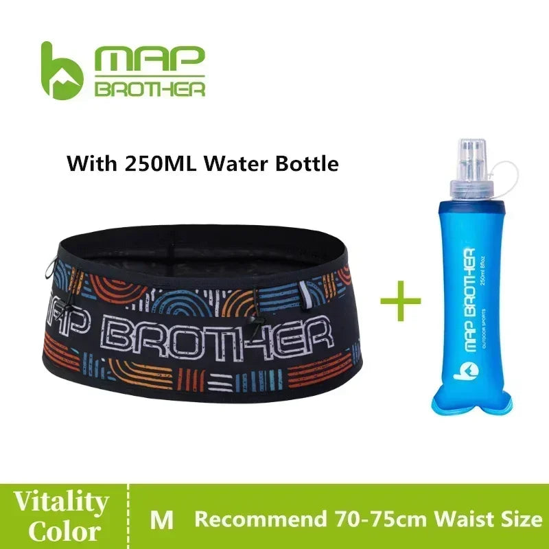 MAP BROTHER W1002 Hydration Running Belt Waist Pack Travel Money Bag Trail Marathon Gym Workout Fitness Mobile Phone Holder Bag