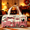Halloween Quilted Women's Bus Pumpkin Bat Printed Handbag Valentine's Day Gift Multifunctional Fitness Bag Short Trip Bag