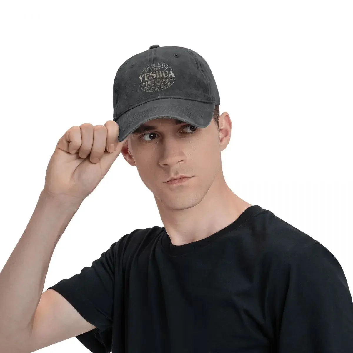 Yeshua Hamashiach Denim Baseball Cap Messiah Female Male Design Trucker Hat Street Style Outdoor Gym Breathable Baseball Caps