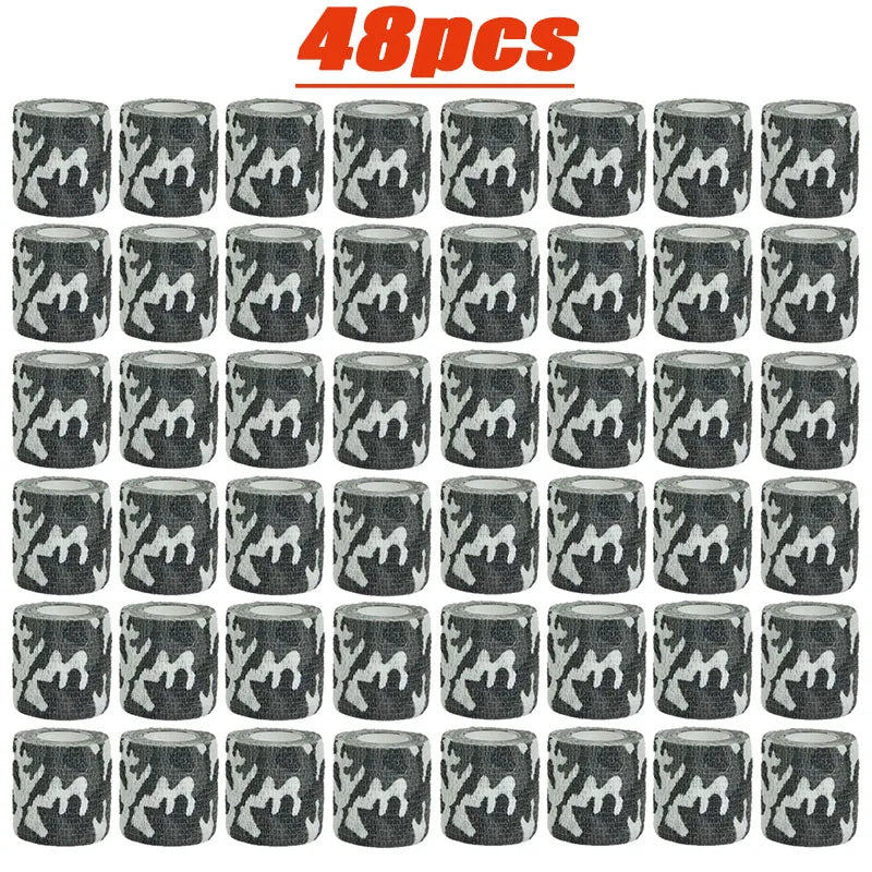 6/12/24/48Pcs Black and white Camouflage Elastic Wrap Tape Self Adhesive Sports Protector Ankle Knee Finger Arm Bandage