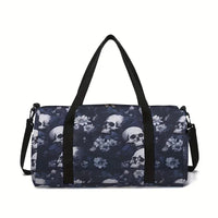 Skull Flower Large Capacity Luggage Bag  For Boy And Girls Best Gifts 2D Flat Cartoon Travel Duffels Hand Bag For Children