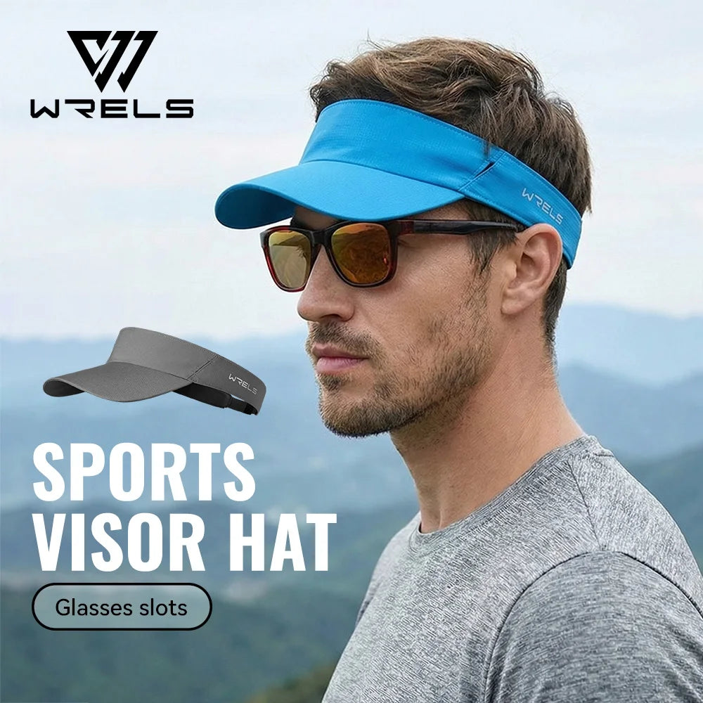 WRELS Sun Visor Hat Empty Top Baseball Cap Quick Dry UV Protection Sports Lightweight Running Tennis Golf Visor Hats for Women