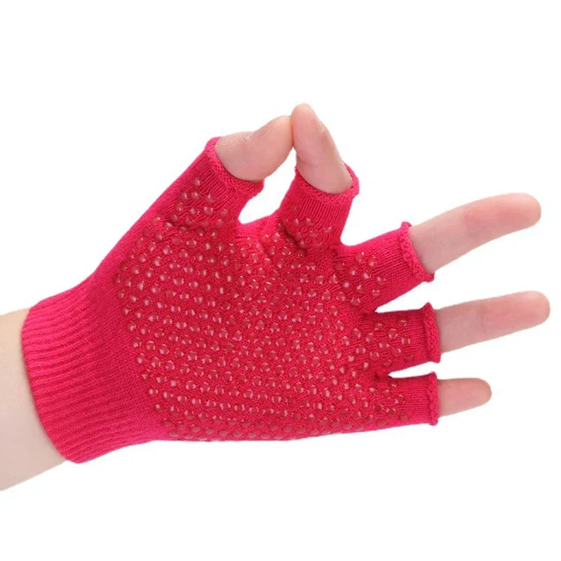 Half-Finger Workout Gloves Non Slip Fingerless Yoga Gloves Fingerless Pilates Glove Weight Lifting Glove for Women for Cycling