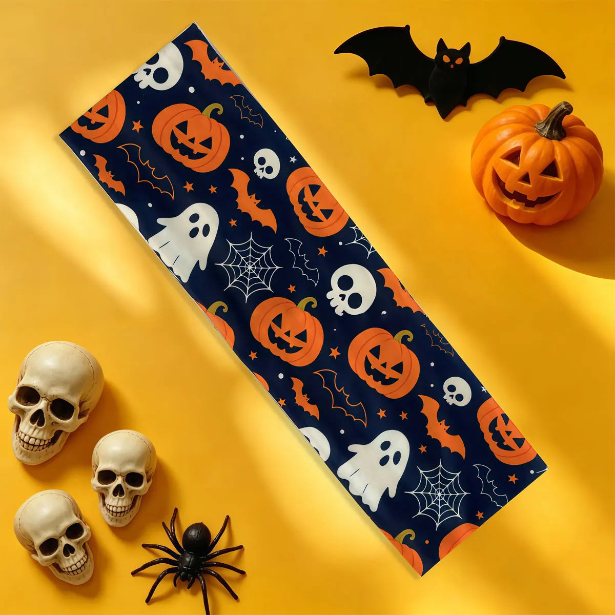 1PC  2026 New Halloween Headband - Fashionable and Cute Pumpkin Ghost Print Scarf - Elasticated Party Party Accessories