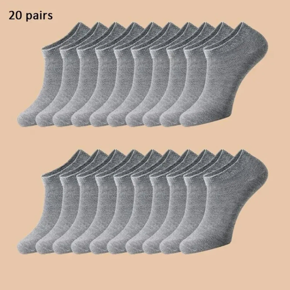 Unisex Casual Plain Color Boat Socks Thin Breathable Comfy Anti Odor Sweat-absorbing Ankle Socks For Men Women black,white,gray
