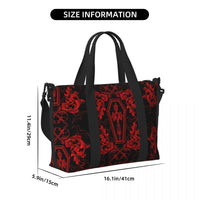 Custom Gothic Vampire Tote Bag for Women Large Capacity Halloween Haunted Mansion Beach Gym Travel Bags